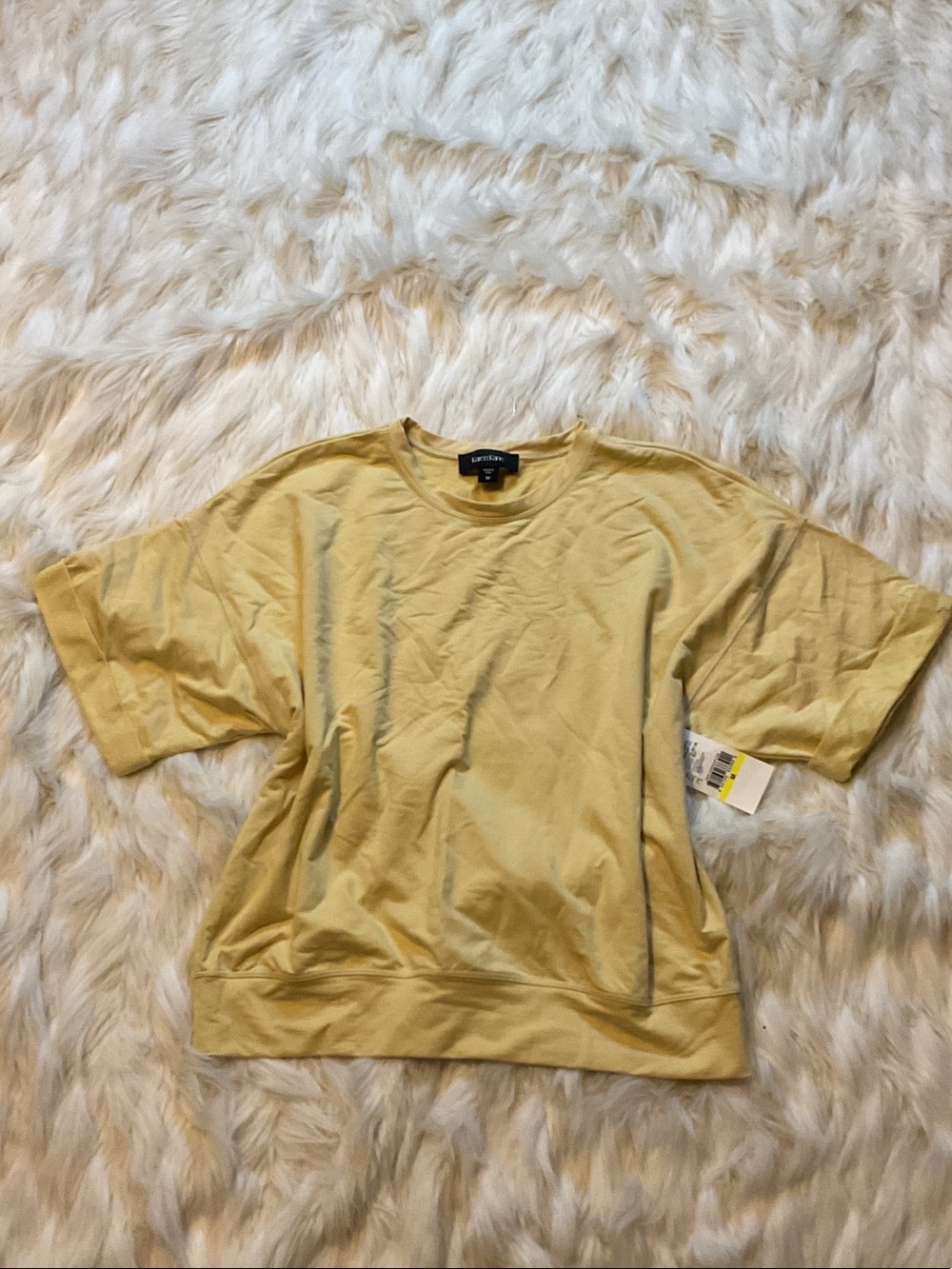Karen Kane Short Sleeve Tee in Mustard Yellow